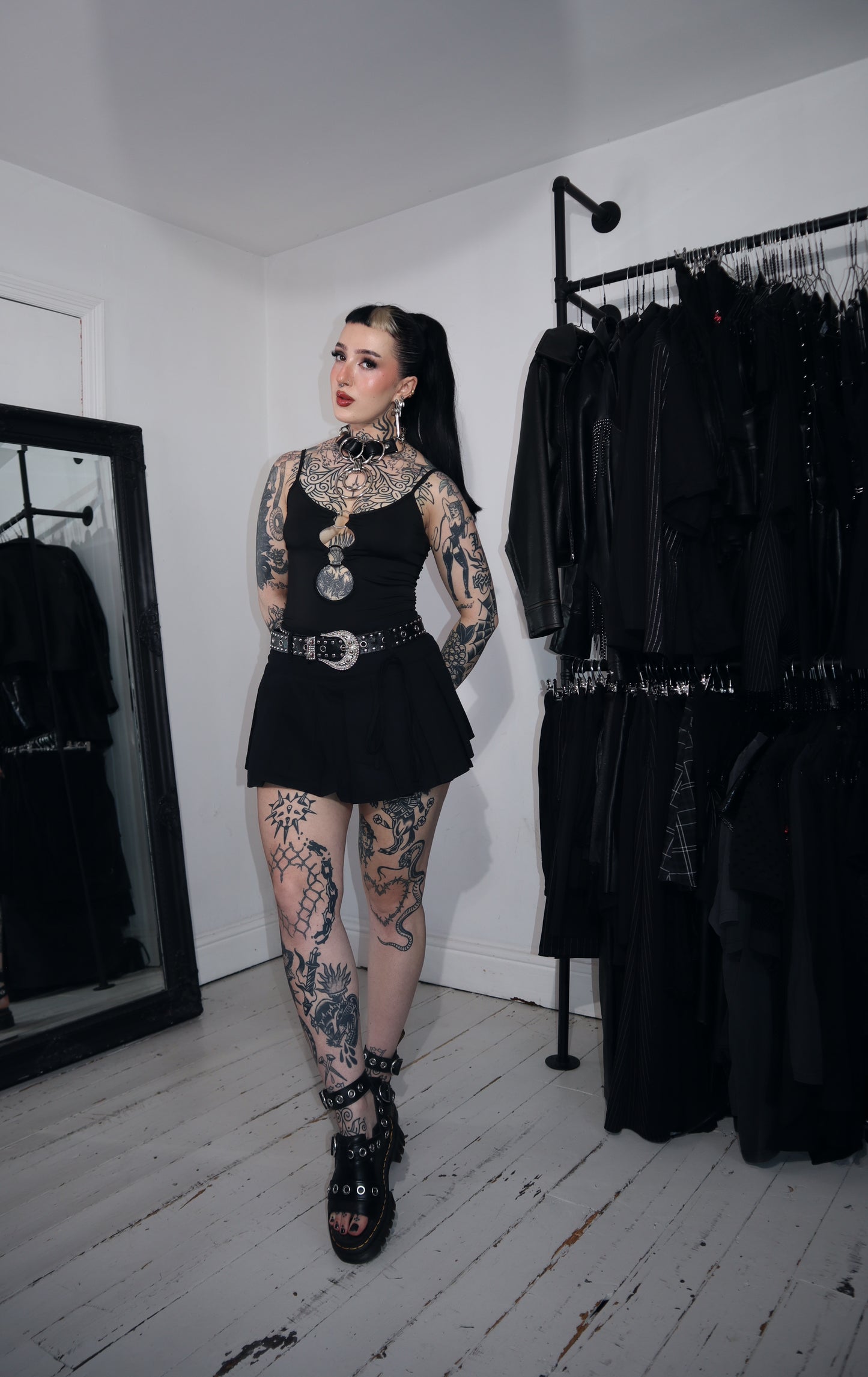 Black Pleated Skort