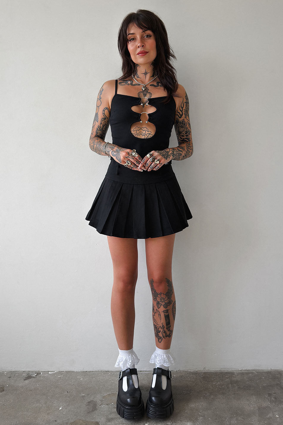 Black Pleated Skort