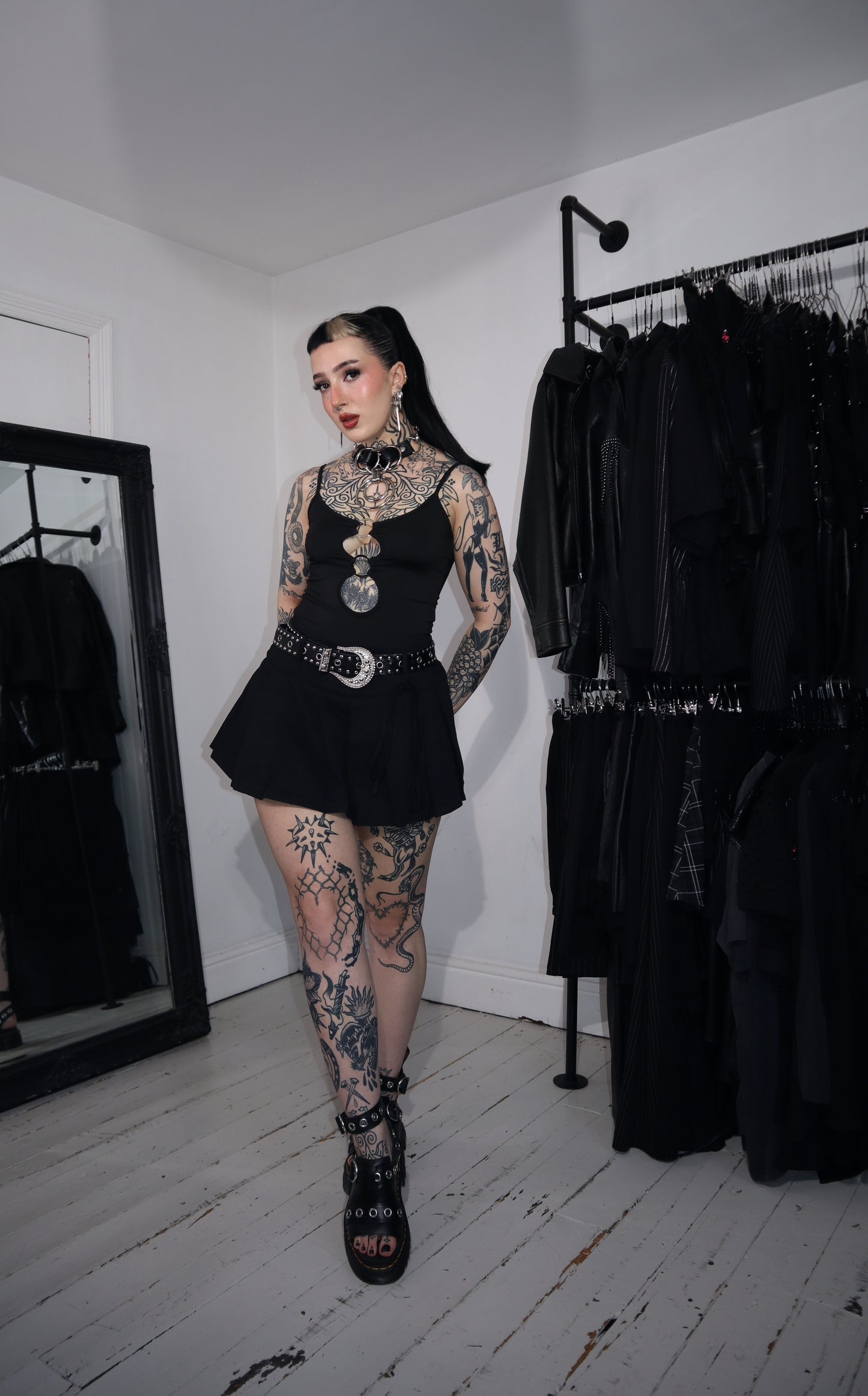 Black Pleated Skort