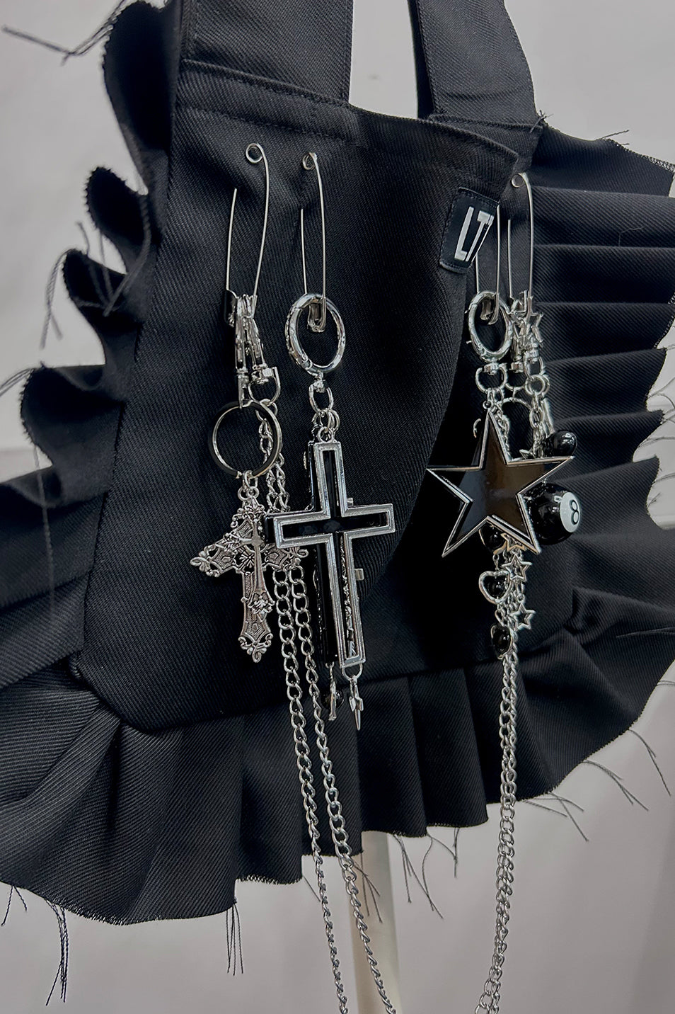 Black Cross Bag Charm