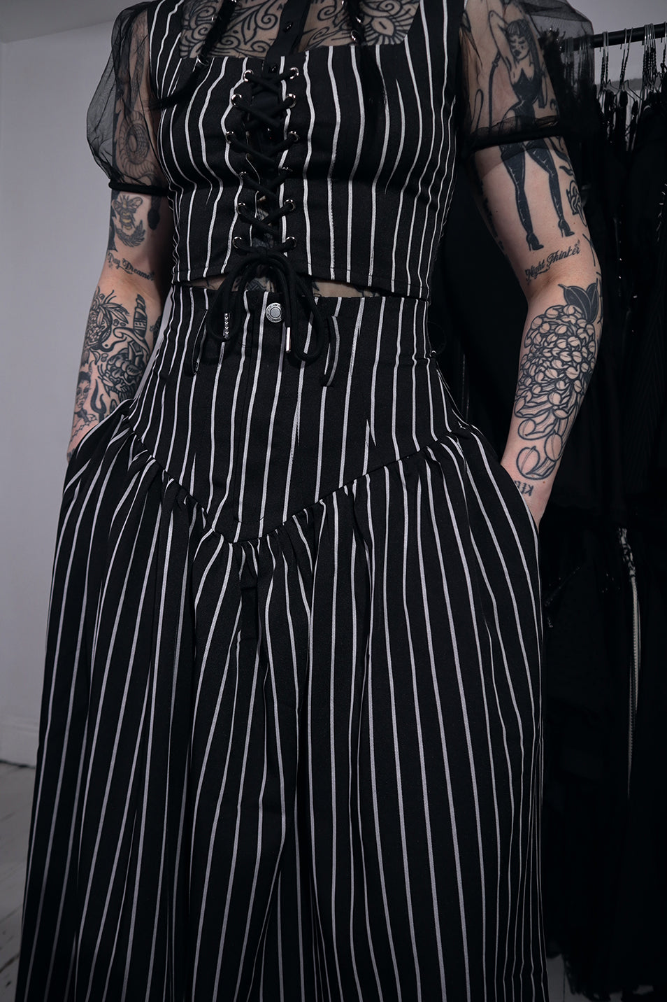 Pinstripe Bury Me Skirt