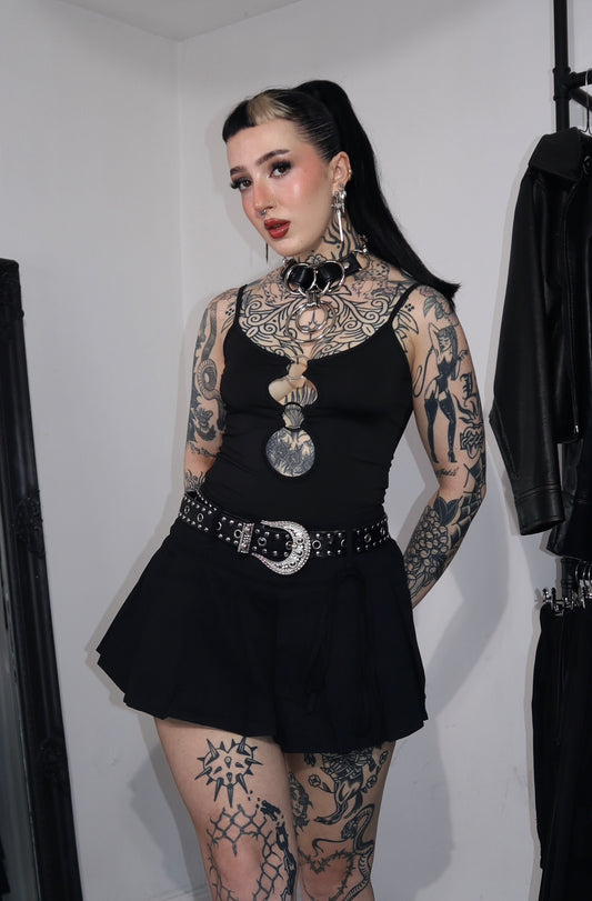 Black Pleated Skort