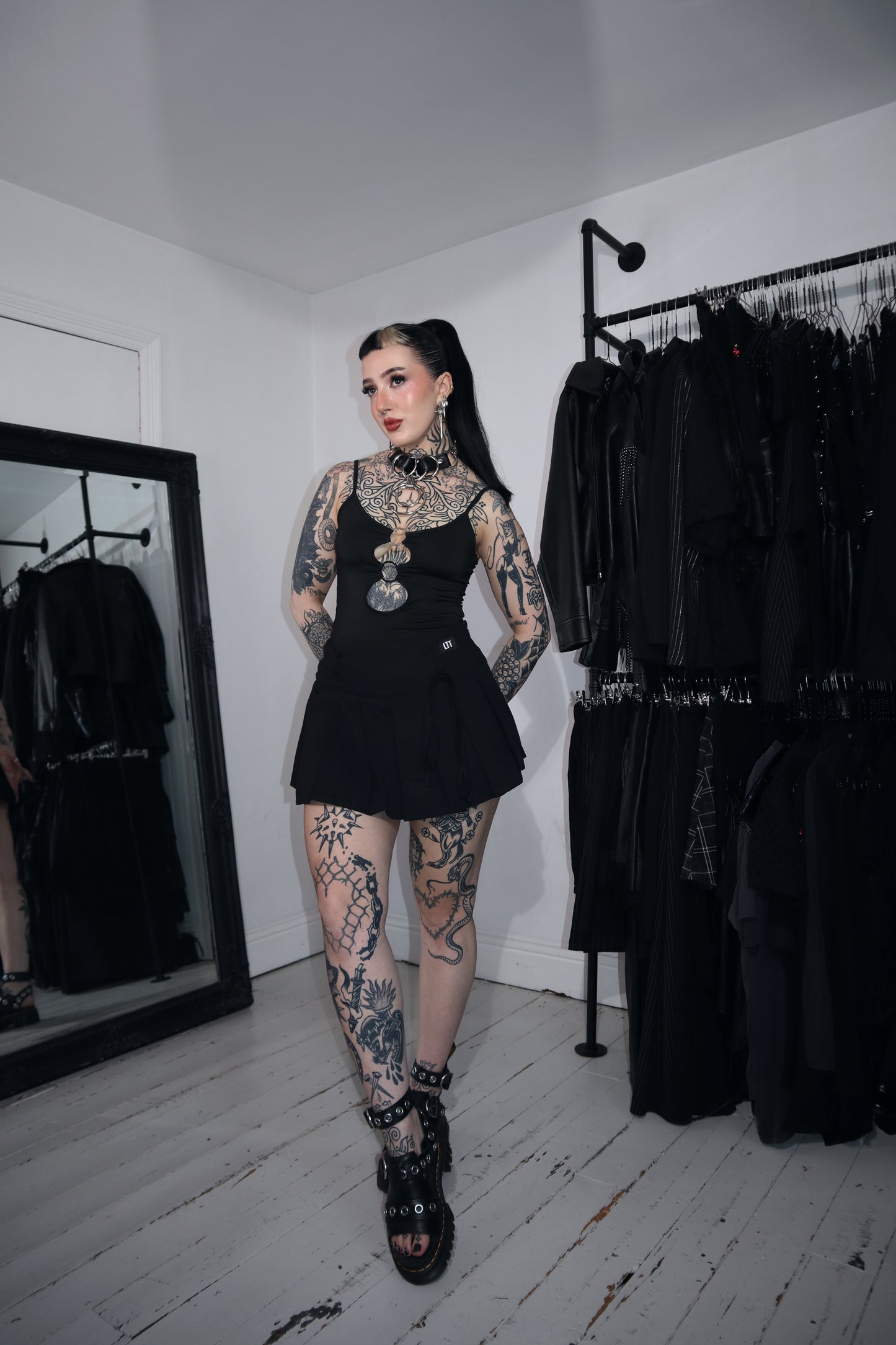 Black Pleated Skort