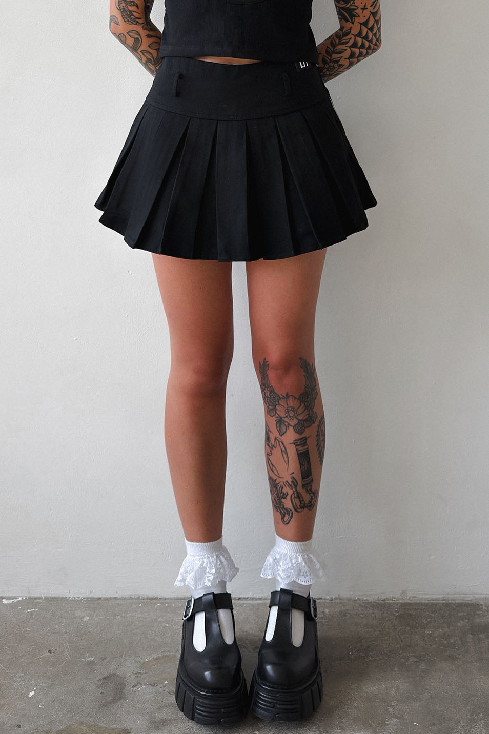 Black Pleated Skort