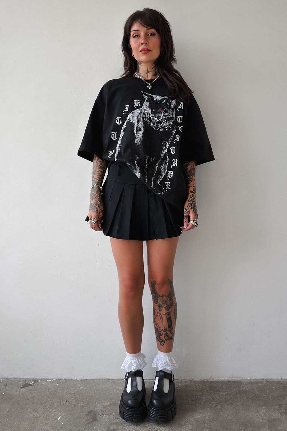Black Pleated Skort
