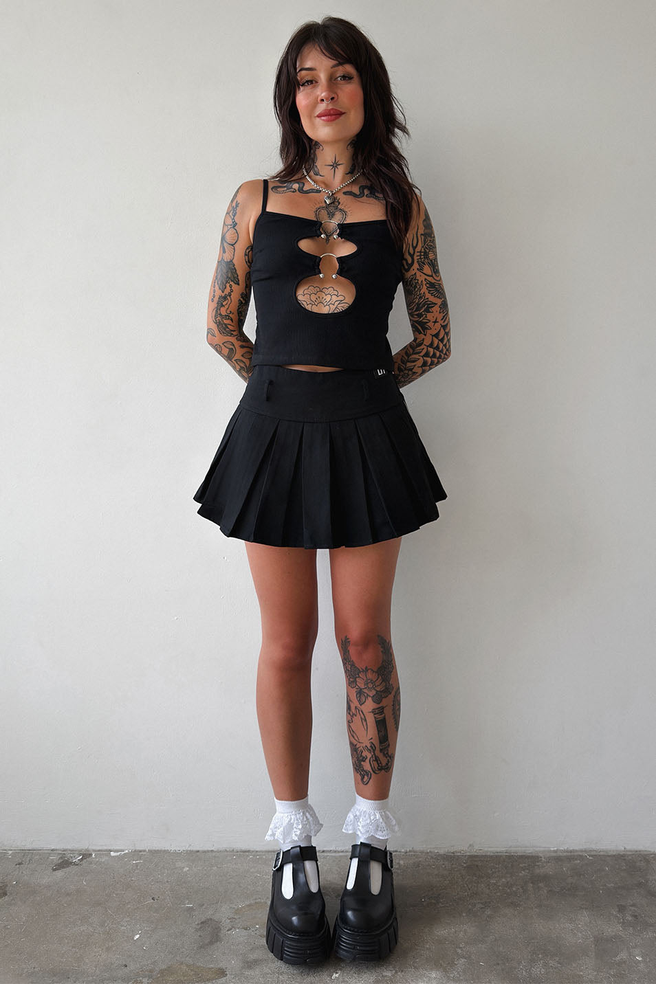 Black Pleated Skort