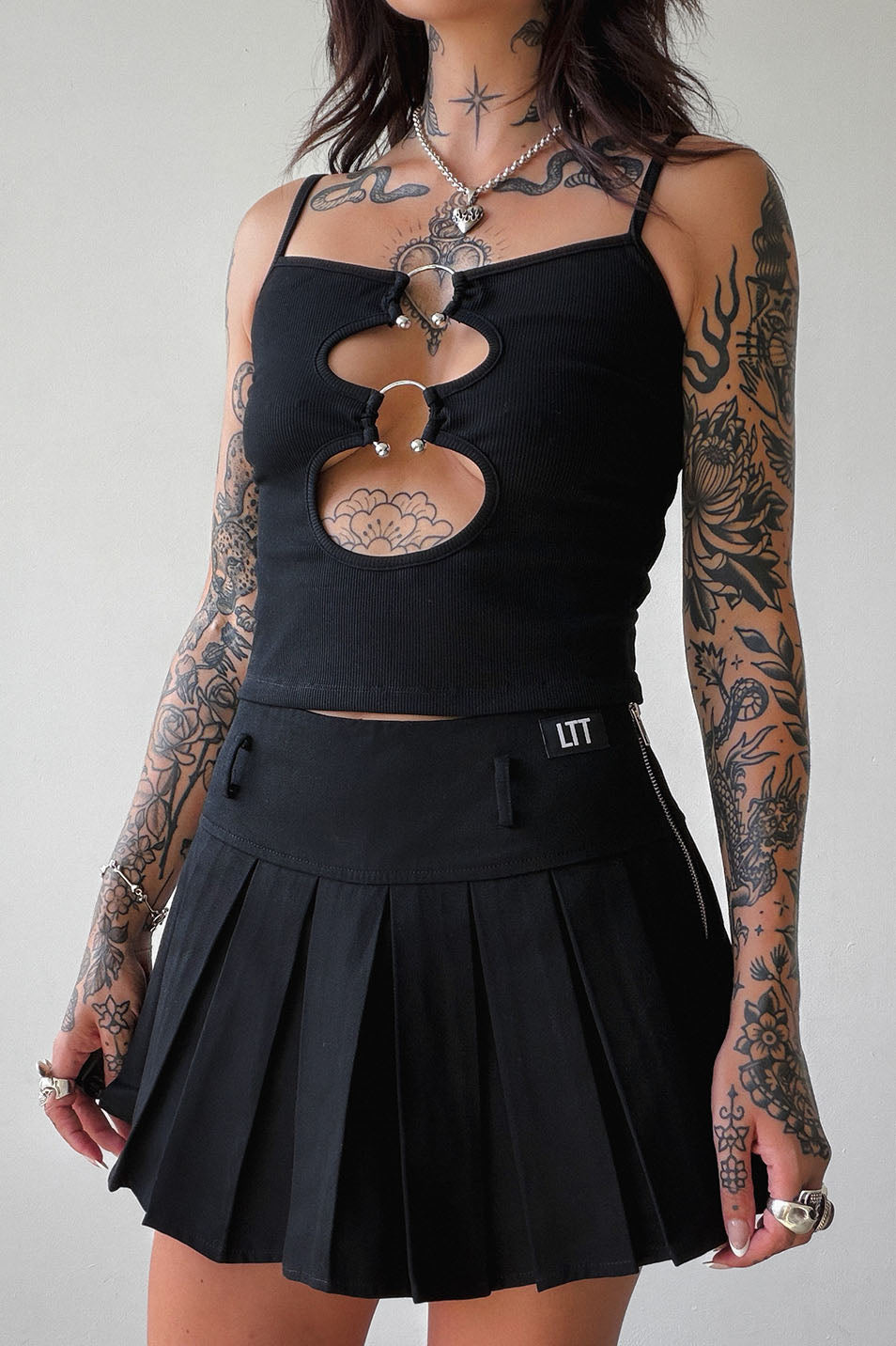 Black Pleated Skort