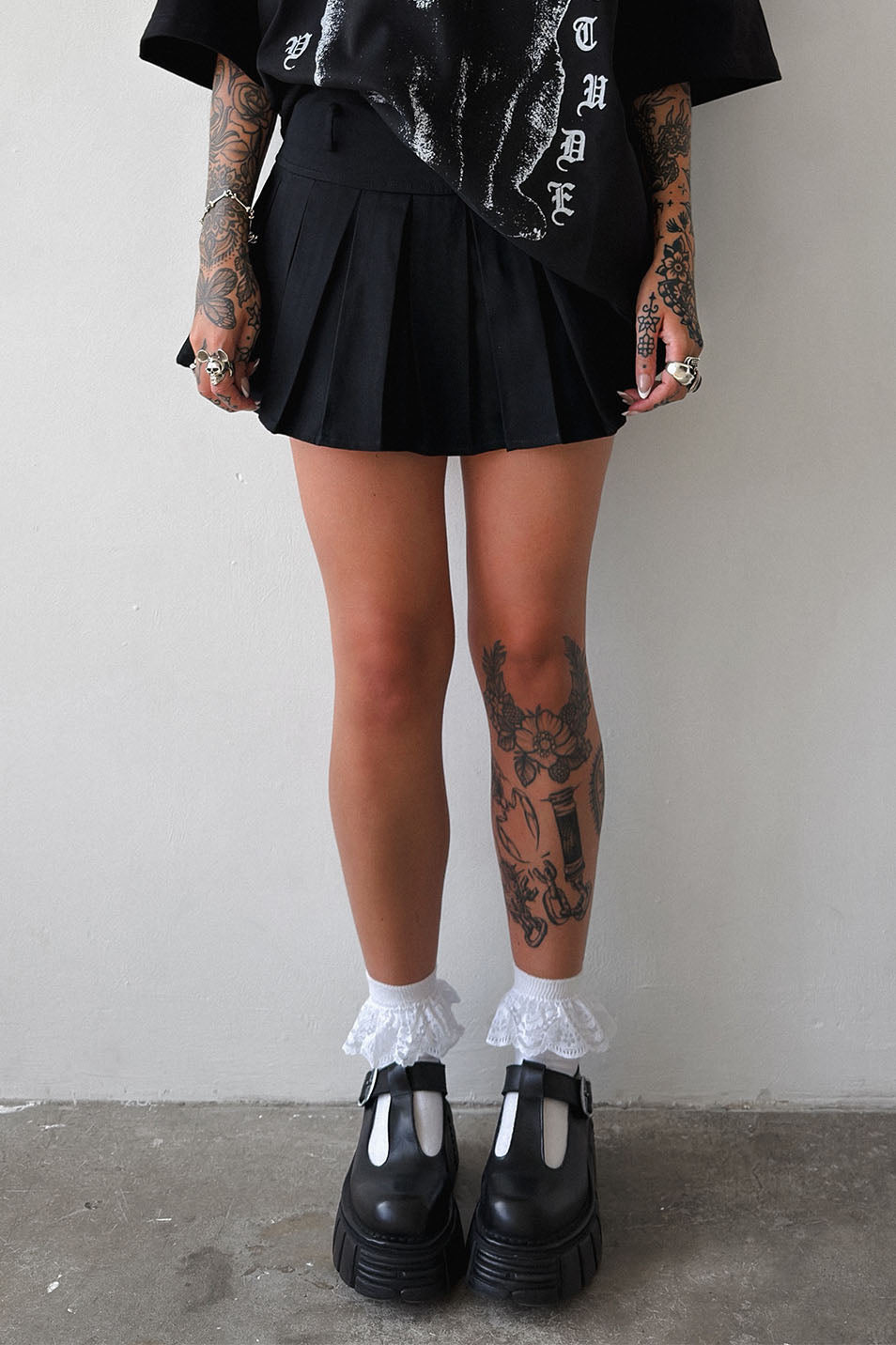 Black Pleated Skort