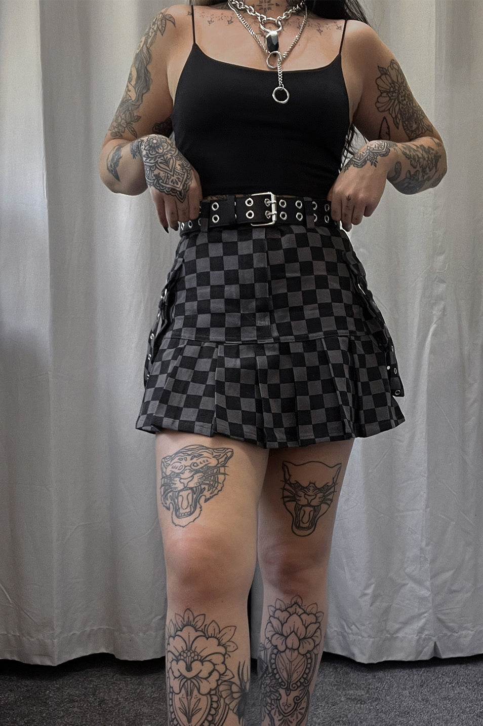 Checkerboard cargo Skirt