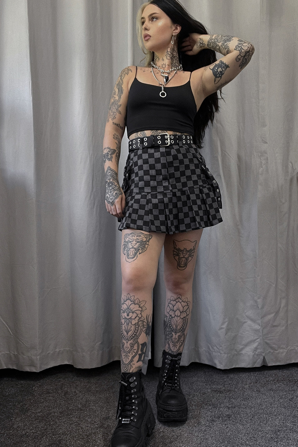 Checkerboard skirt hotsell