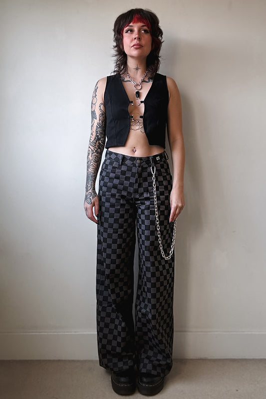 Checkerboard Wide Leg Trouser