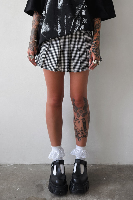Gingham Pleated Skort