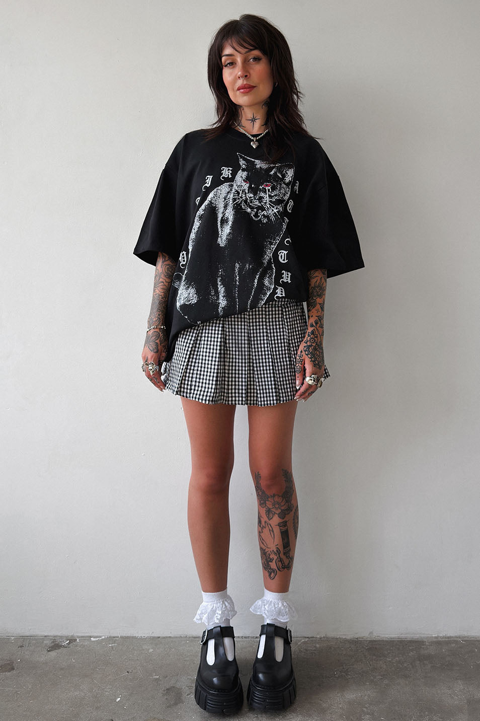 Gingham Pleated Skort