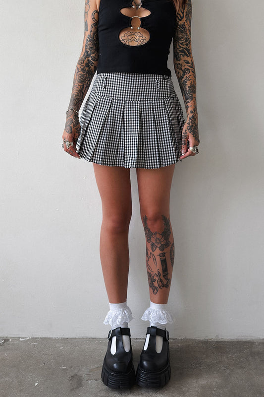 Gingham Pleated Skort
