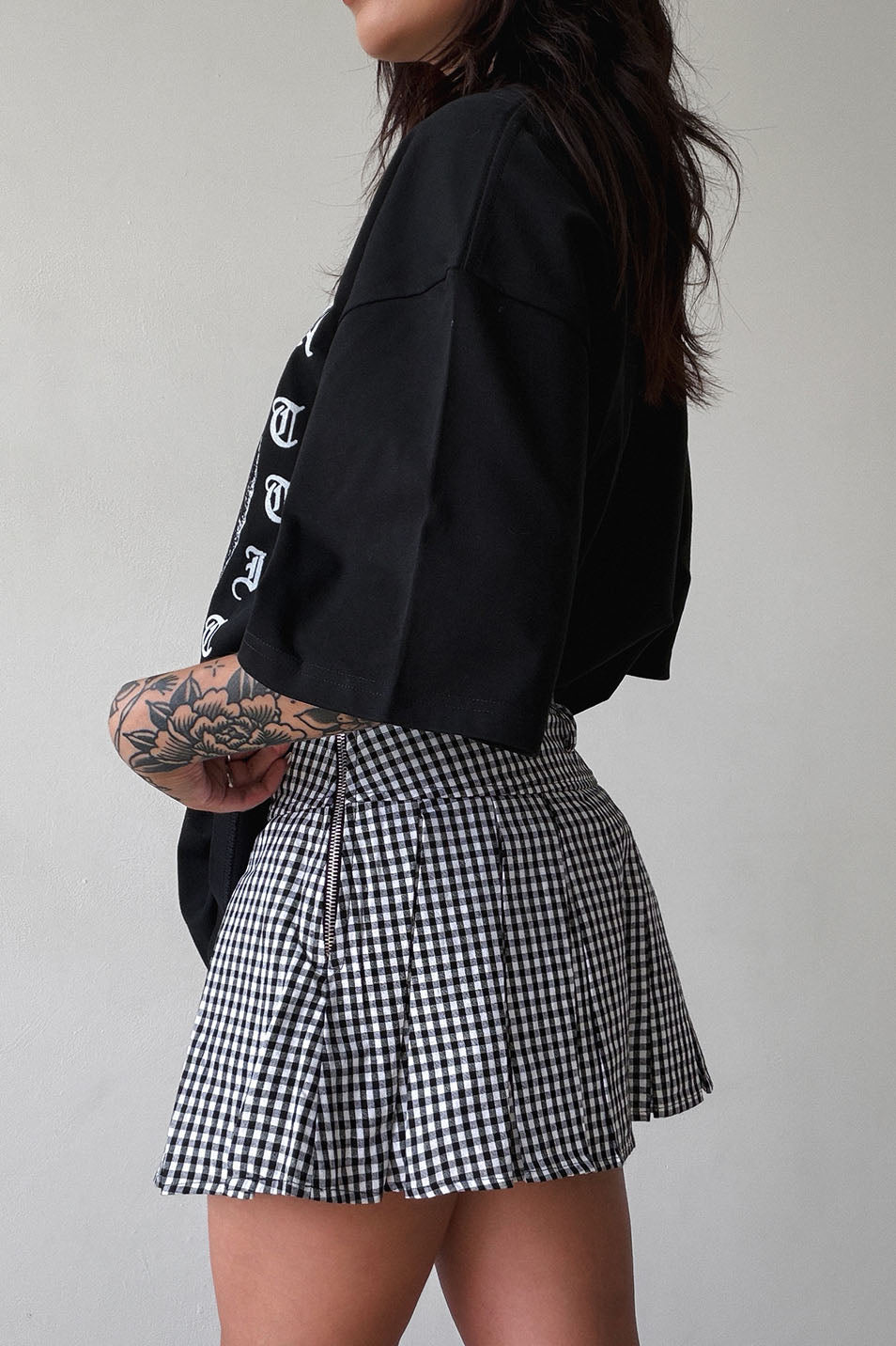 Gingham Pleated Skort