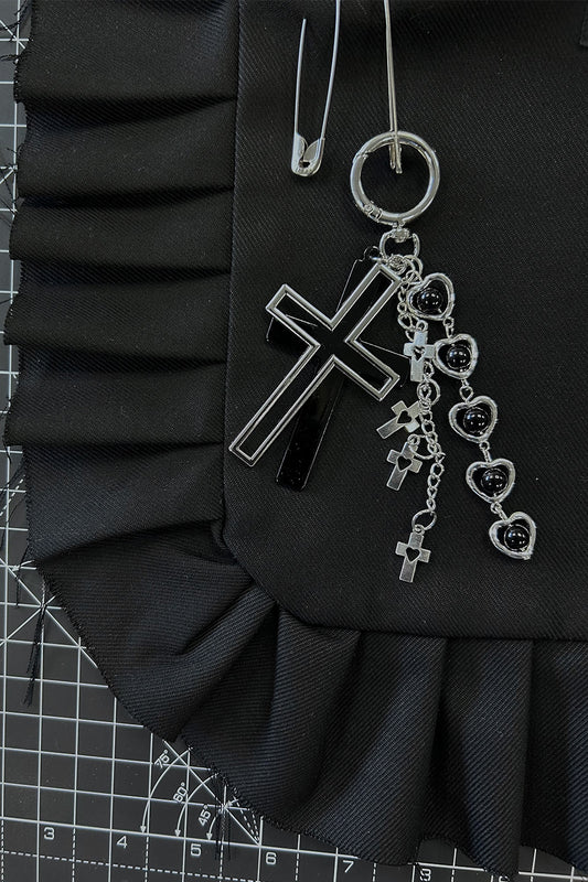 Black Cross Bag Charm