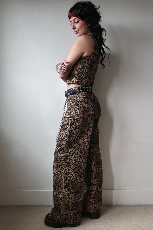 Leopard Wide Leg Trouser