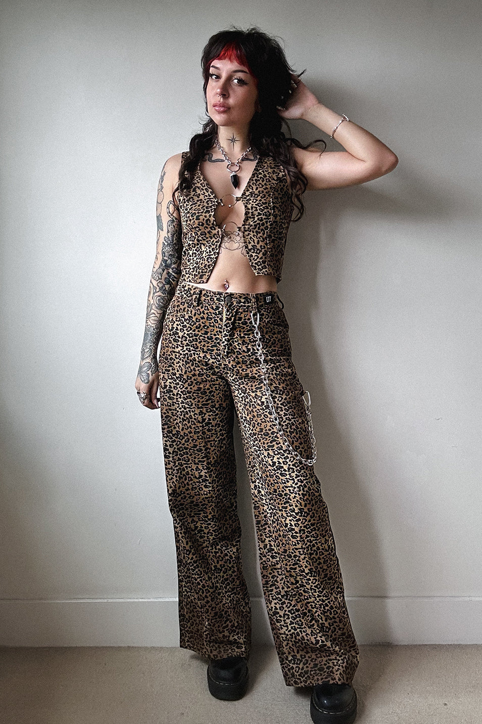 Leopard Wide Leg Trouser