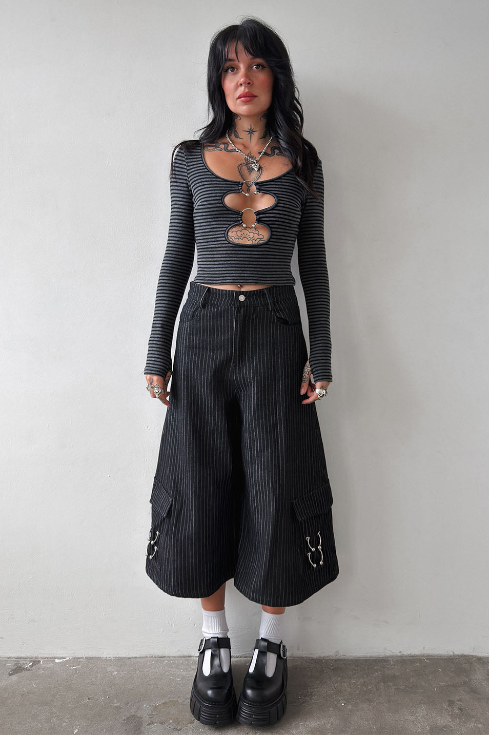 Pinstripe Pierce Me Trouser