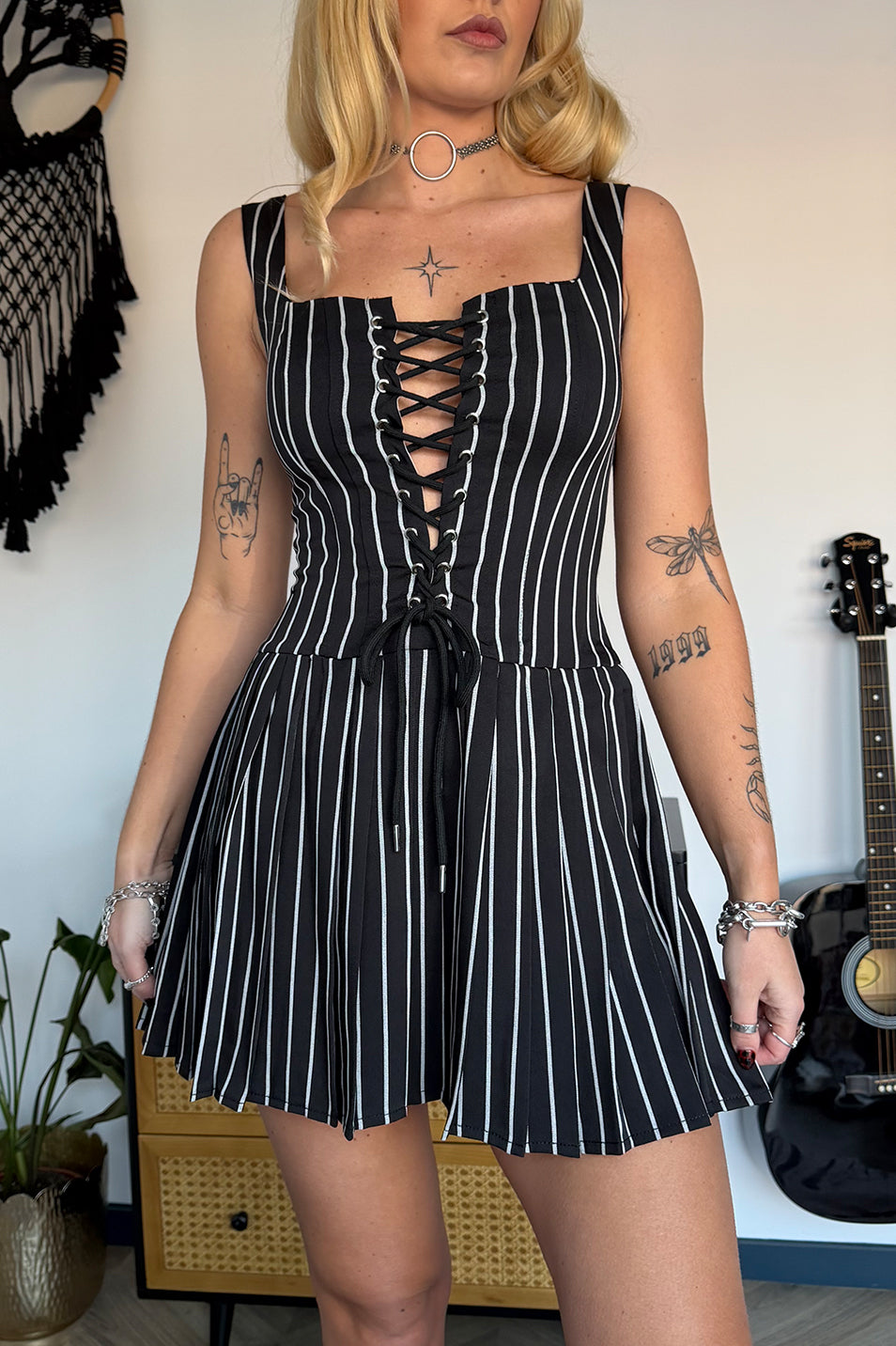 Pinstripe Tennis Dress