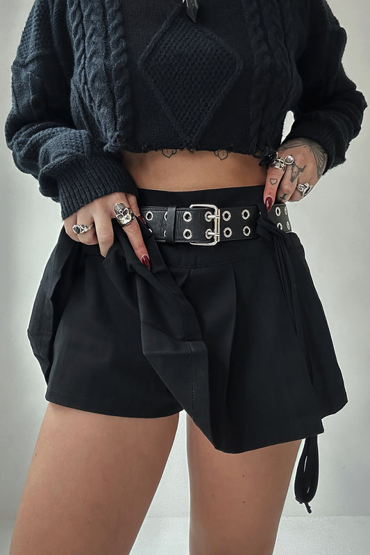 Black Pleated Skort