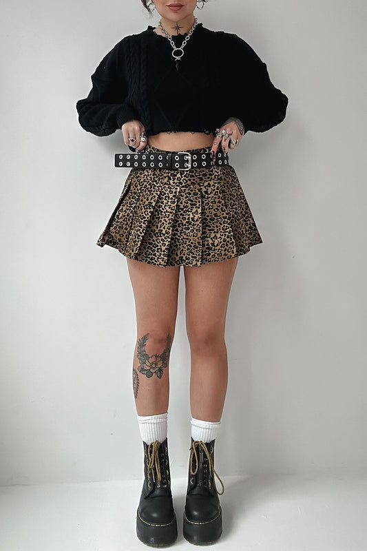 Leopard Pleated Skort