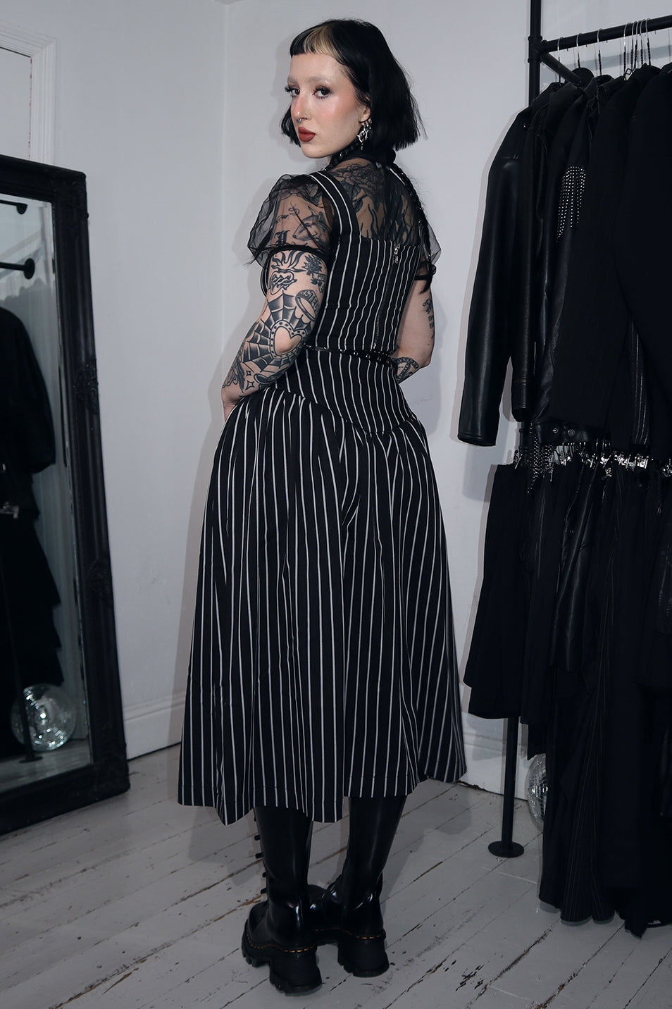 Pinstripe Bury Me Skirt