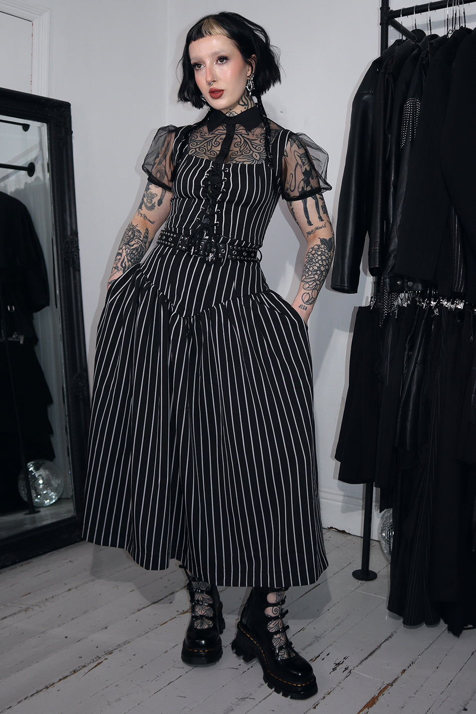 Pinstripe Bury Me Skirt