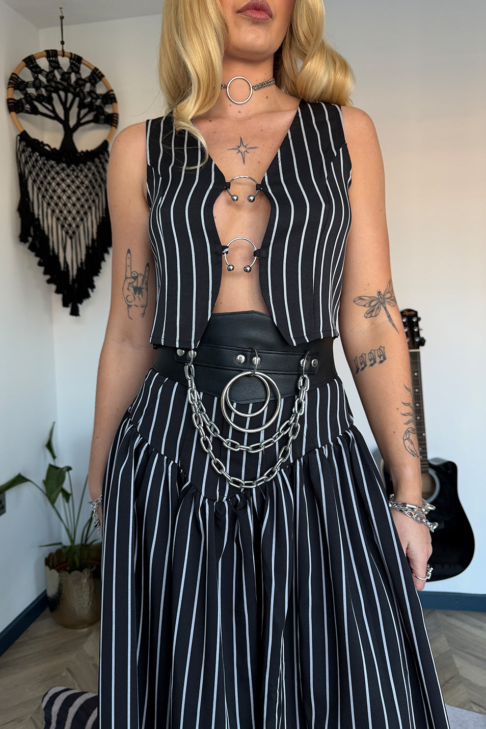 Pinstripe Bury Me Skirt