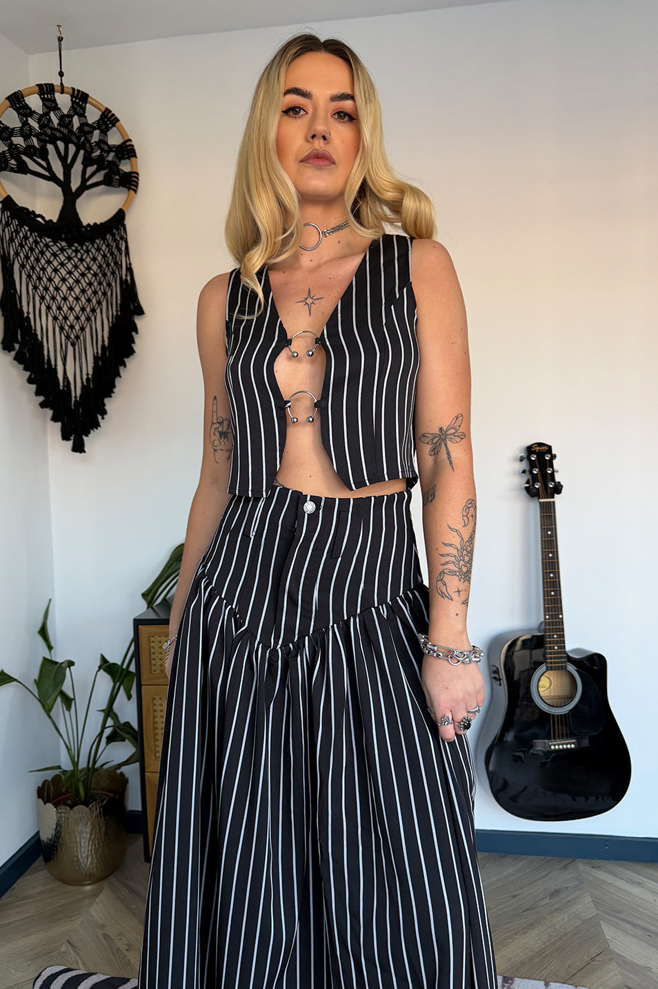 Pinstripe Bury Me Skirt