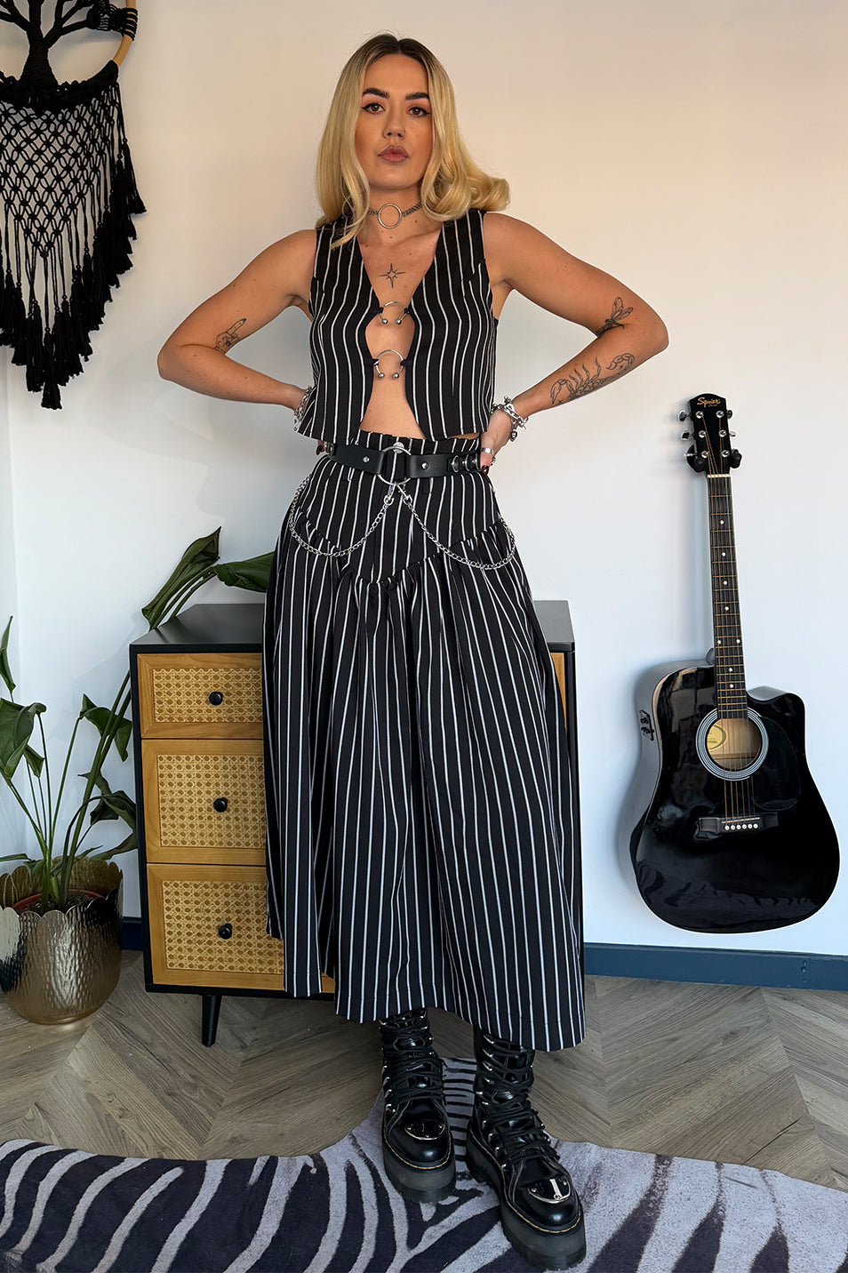Pinstripe Bury Me Skirt