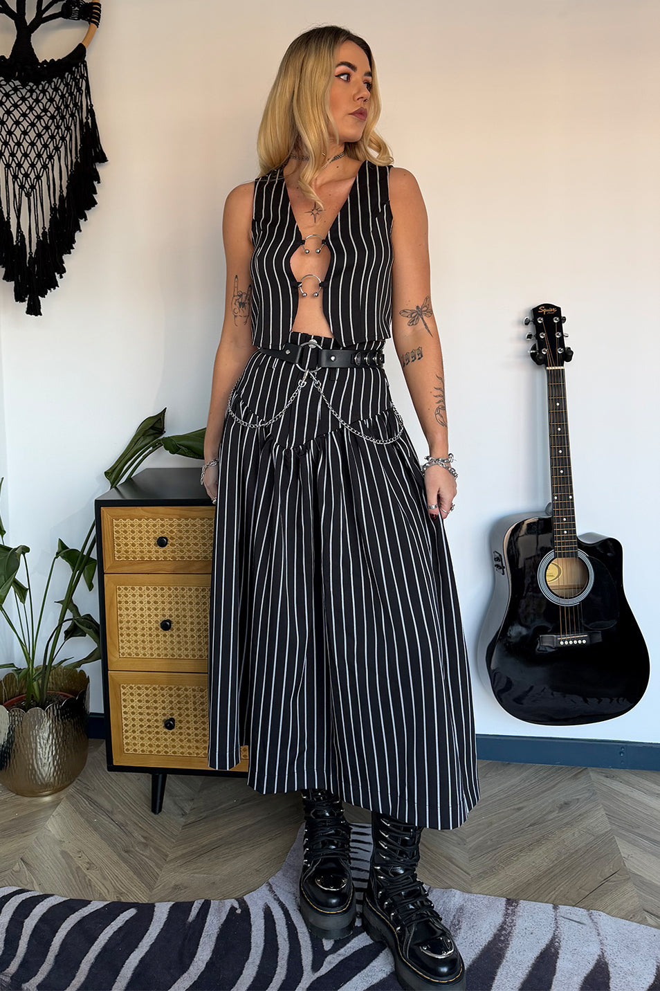 Pinstripe Bury Me Skirt