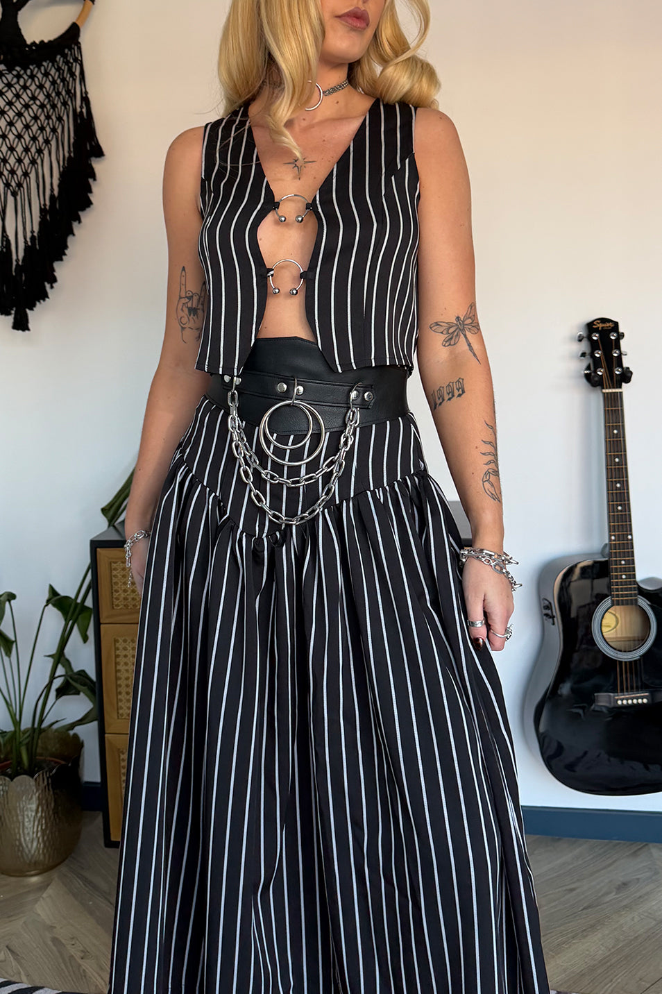 Pinstripe Bury Me Skirt